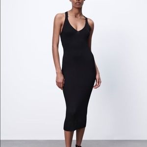 ZARA KNIT CROSS BACK DRESS S